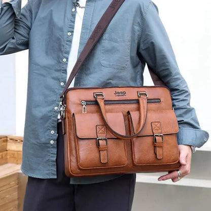 Leder Laptoptasche 13 Zoll Herren – Braun, Echtleder, Vintage Design