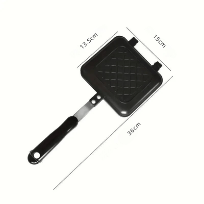 Dubbelzijdige Grillpfanne mit Antihaftbeschichtung – Ideal für Tostis, Paninis & Sandwiches – Geeignet für Gas- und Campingkochen – Kompakt & Tragbar