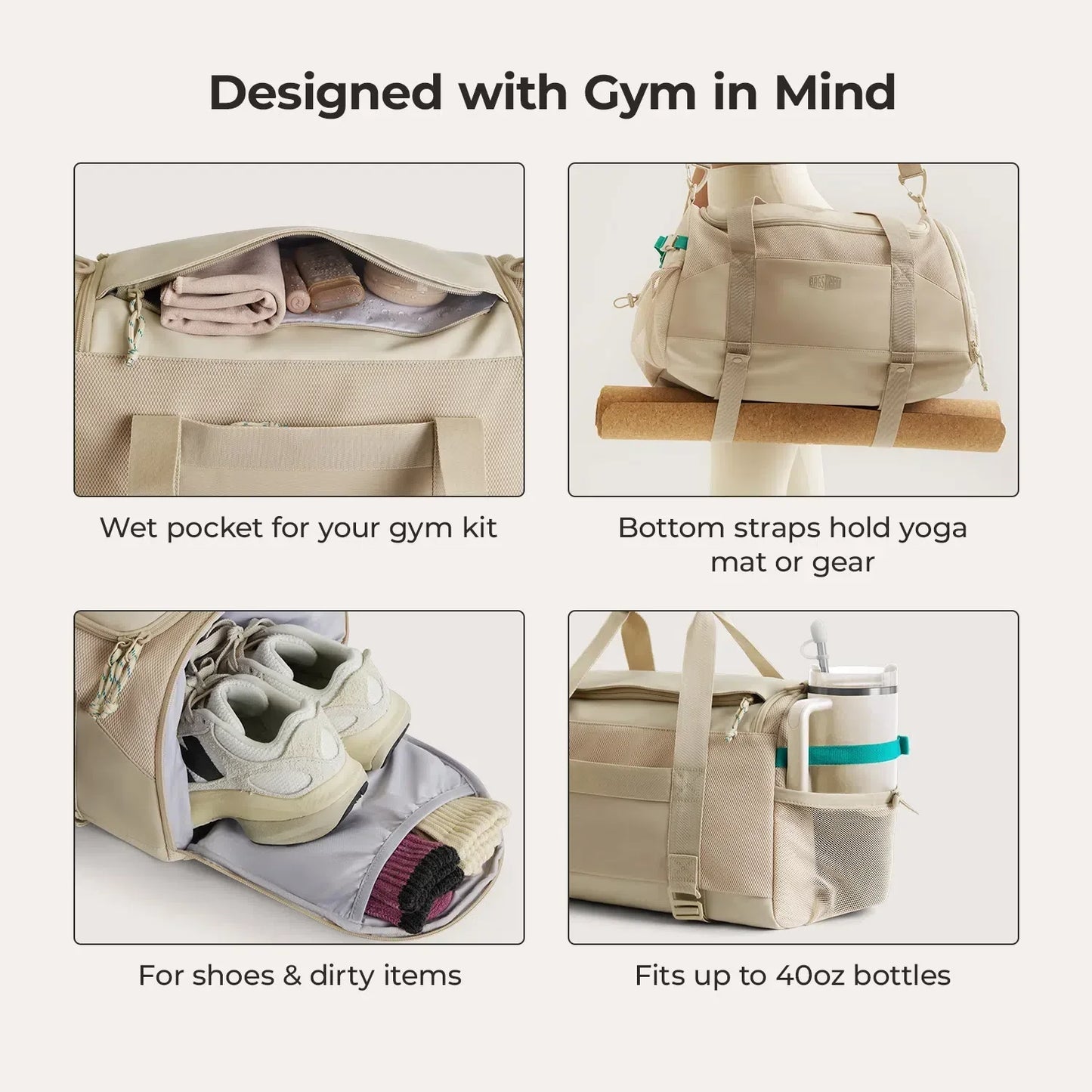 Duffel Bag 36L – Wasserabweisende Sport- & Reisetasche mit Schuhfach & Mehreren Fächern