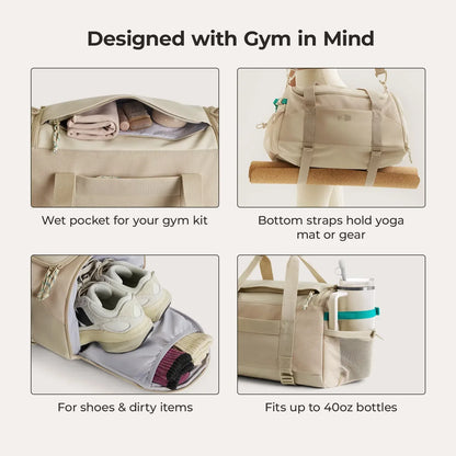 Duffel Bag 36L – Wasserabweisende Sport- & Reisetasche mit Schuhfach & Mehreren Fächern