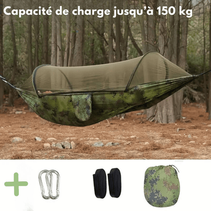 Outdoor-Hängematte mit integriertem Mückennetz – leicht, robust & kompakt für Camping & Trekking