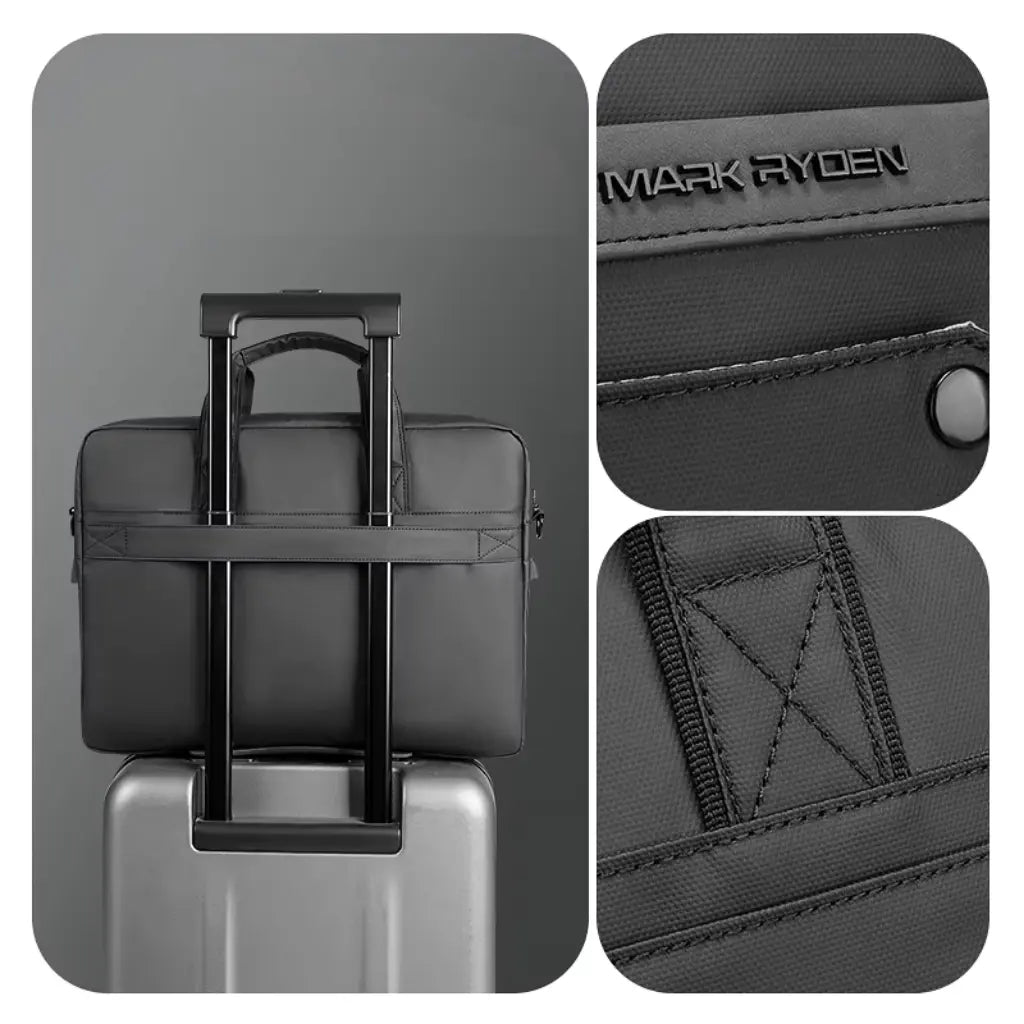Wasserdichte Laptoptasche für Herren bis 15,6 Zoll – Professionelle Aktentasche mit Schultergurt und Organizer