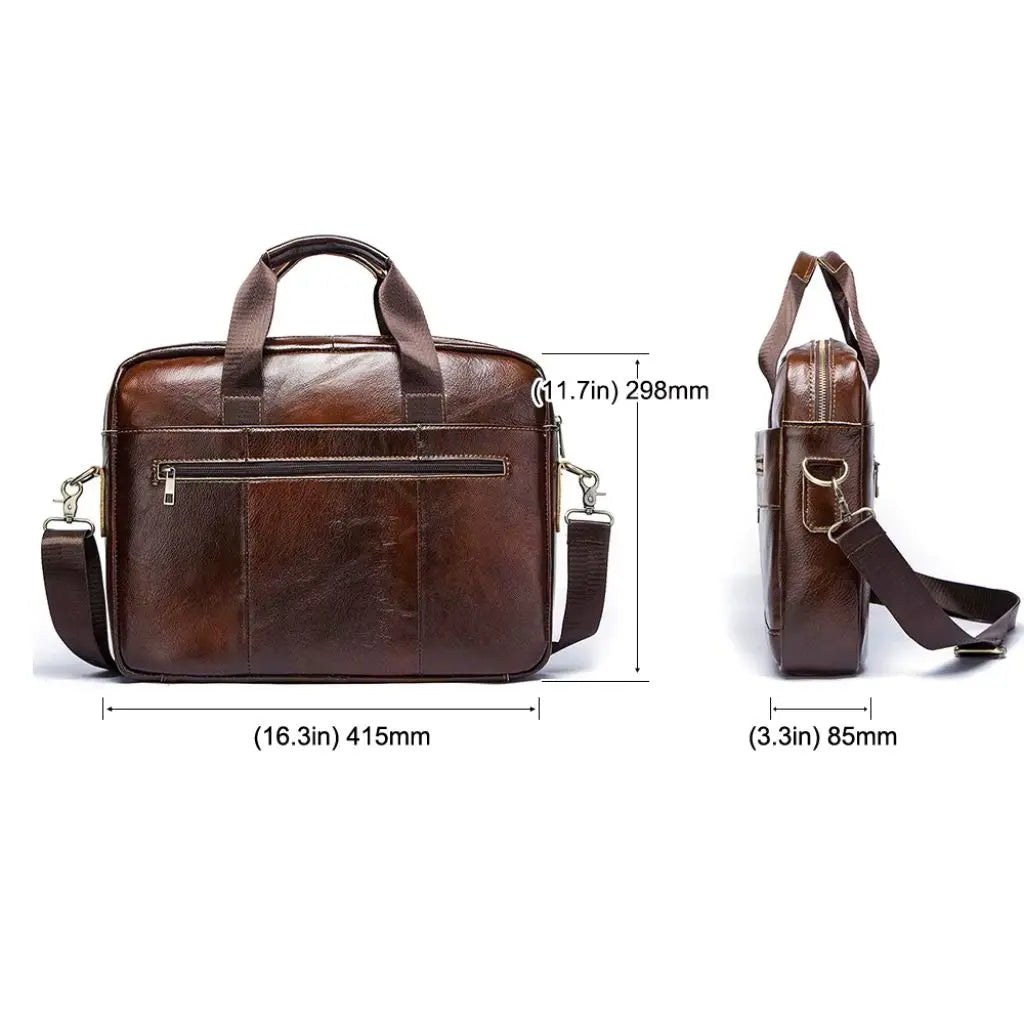 Laptoptasche Herren 13,3" Echtleder – Premium Aktentasche, gepolstert & wasserabweisend