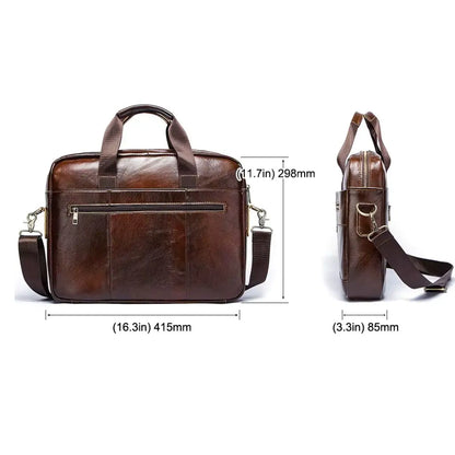Laptoptasche Herren 13,3" Echtleder – Premium Aktentasche, gepolstert & wasserabweisend