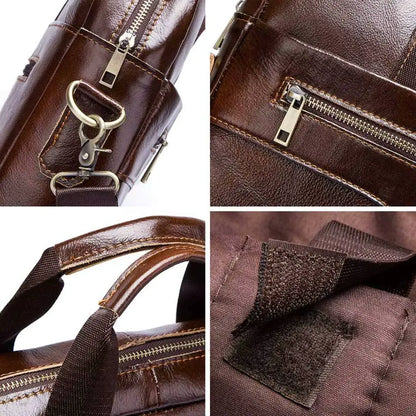 Laptoptasche Herren 13,3" Echtleder – Premium Aktentasche, gepolstert & wasserabweisend