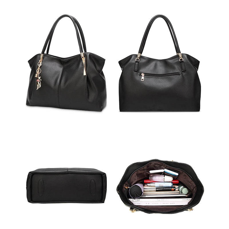 Trendige Handtasche Veganes Leder – Elegant & Praktisch mit Goldenen Details
