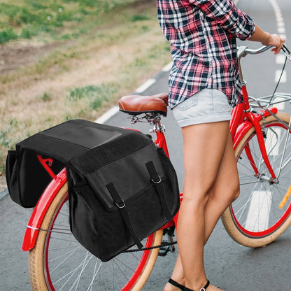 Wasserdichte Fahrradtasche aus Canvas – Doppelte Seitentaschen mit viel Stauraum
