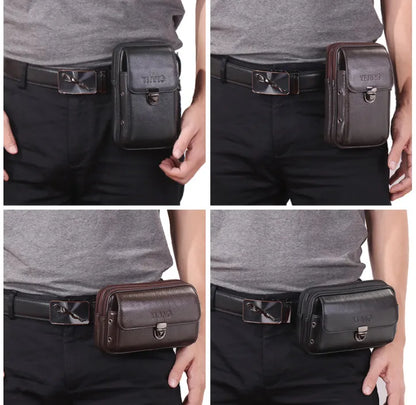 Leder Gürteltasche für Herren – Kompakte und Stilvolle Bauchtasche mit Reißverschlussfächern