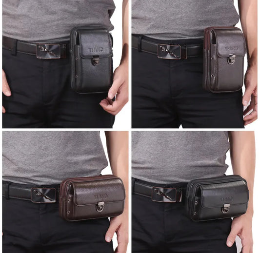 Leder Gürteltasche für Herren – Kompakte und Stilvolle Bauchtasche mit Reißverschlussfächern