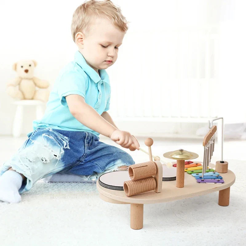 Kinder Schlagzeug Set – Buntes Lernspielzeug für Jungen & Mädchen ab 1 Jahr – Fördert Kreativität & Feinmotorik – Interaktive Trommel mit Lichteffekten