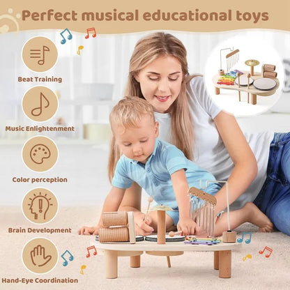 Kinder Schlagzeug Set – Buntes Lernspielzeug für Jungen & Mädchen ab 1 Jahr – Fördert Kreativität & Feinmotorik – Interaktive Trommel mit Lichteffekten