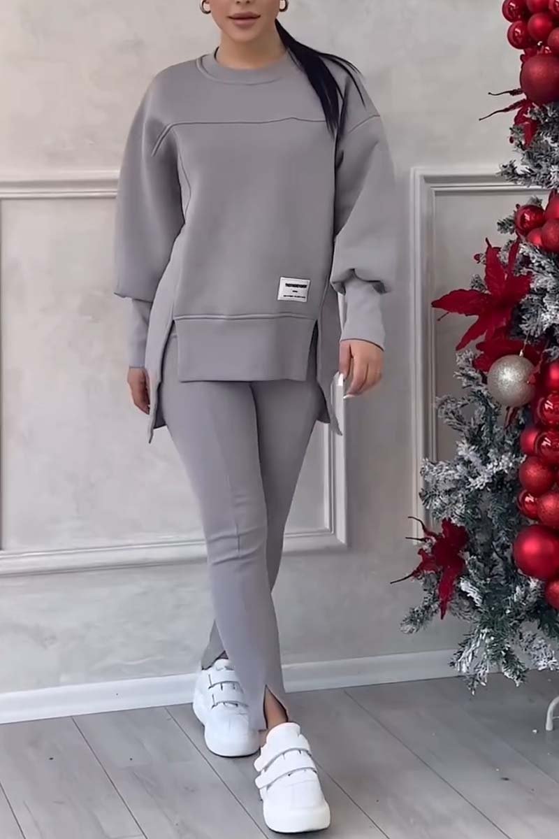 Oversize Damen Lounge Set – Bequemes 2-teiliges Outfit mit Pullover & Hose