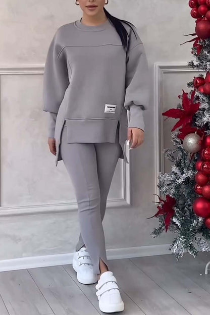 Oversize Damen Lounge Set – Bequemes 2-teiliges Outfit mit Pullover & Hose