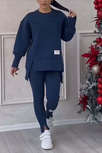 Oversize Damen Lounge Set – Bequemes 2-teiliges Outfit mit Pullover & Hose