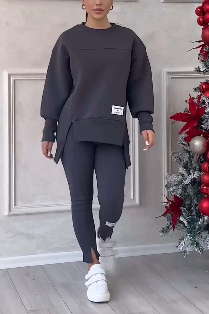 Oversize Damen Lounge Set – Bequemes 2-teiliges Outfit mit Pullover & Hose