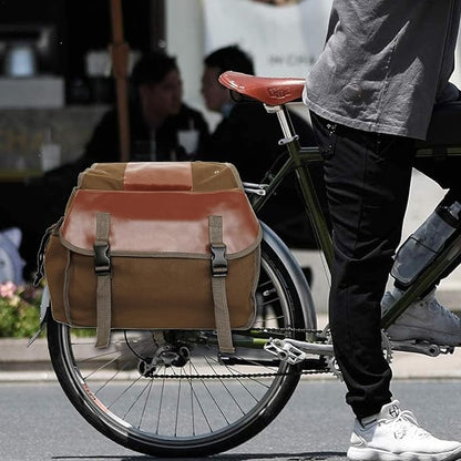 Wasserdichte Fahrradtasche aus Canvas – Doppelte Seitentaschen mit viel Stauraum