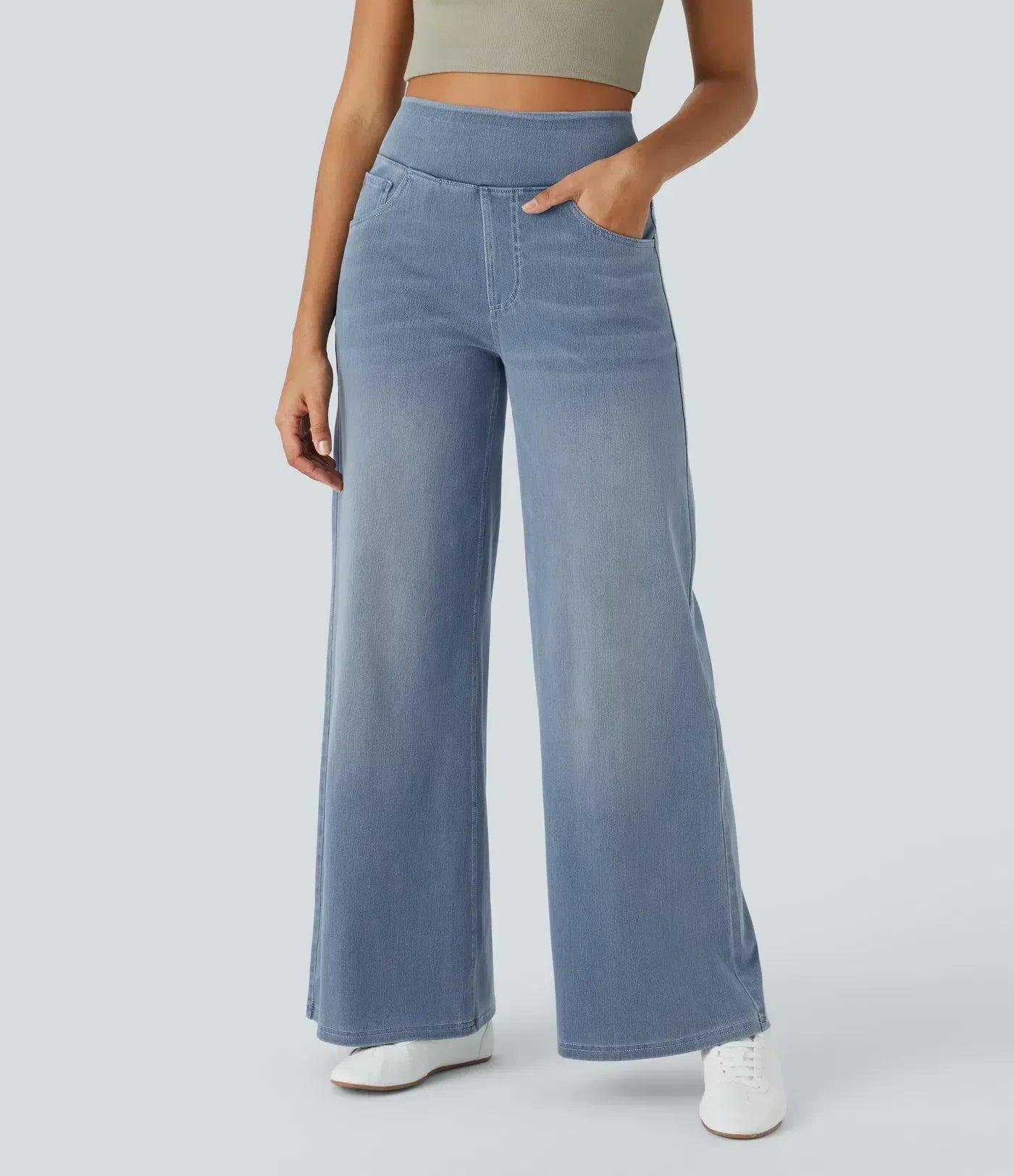 Damen Wide Leg Jeans – Bequeme Schlaghose mit Hoher Taille