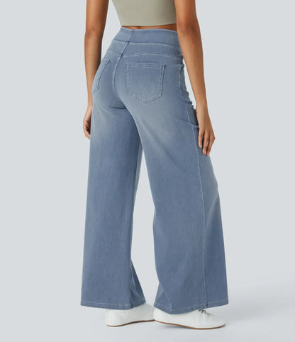 Damen Wide Leg Jeans – Bequeme Schlaghose mit Hoher Taille