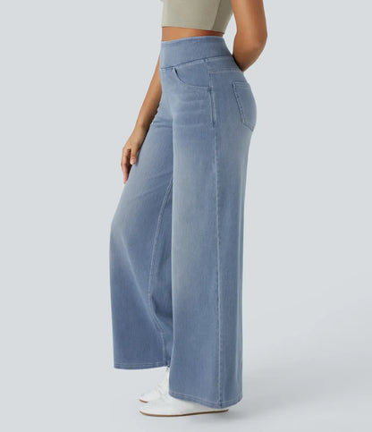Damen Wide Leg Jeans – Bequeme Schlaghose mit Hoher Taille