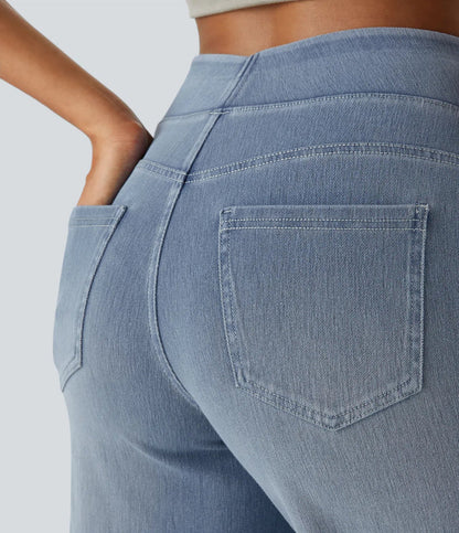 Damen Wide Leg Jeans – Bequeme Schlaghose mit Hoher Taille