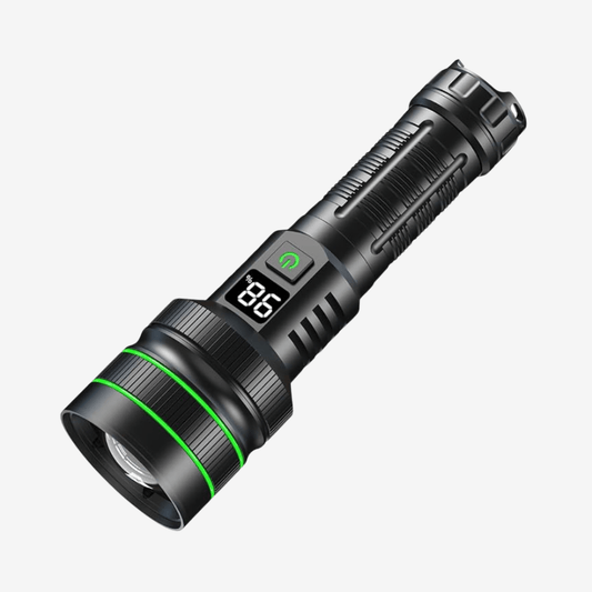 Wiederaufladbare LED-Taschenlampe mit LCD-Display & Powerbank-Funktion – 5 Modi, 1000 Lumen, IPX6 wasserdicht, USB-C Ladeanschluss
