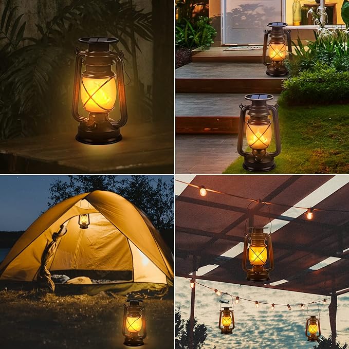 Vintage LED Camping-Laterne – USB-aufladbar, dimmbar, retro Design, ideal für Outdoor, Garten & Notbeleuchtung