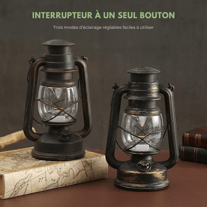 Vintage LED Camping-Laterne – USB-aufladbar, dimmbar, retro Design, ideal für Outdoor, Garten & Notbeleuchtung