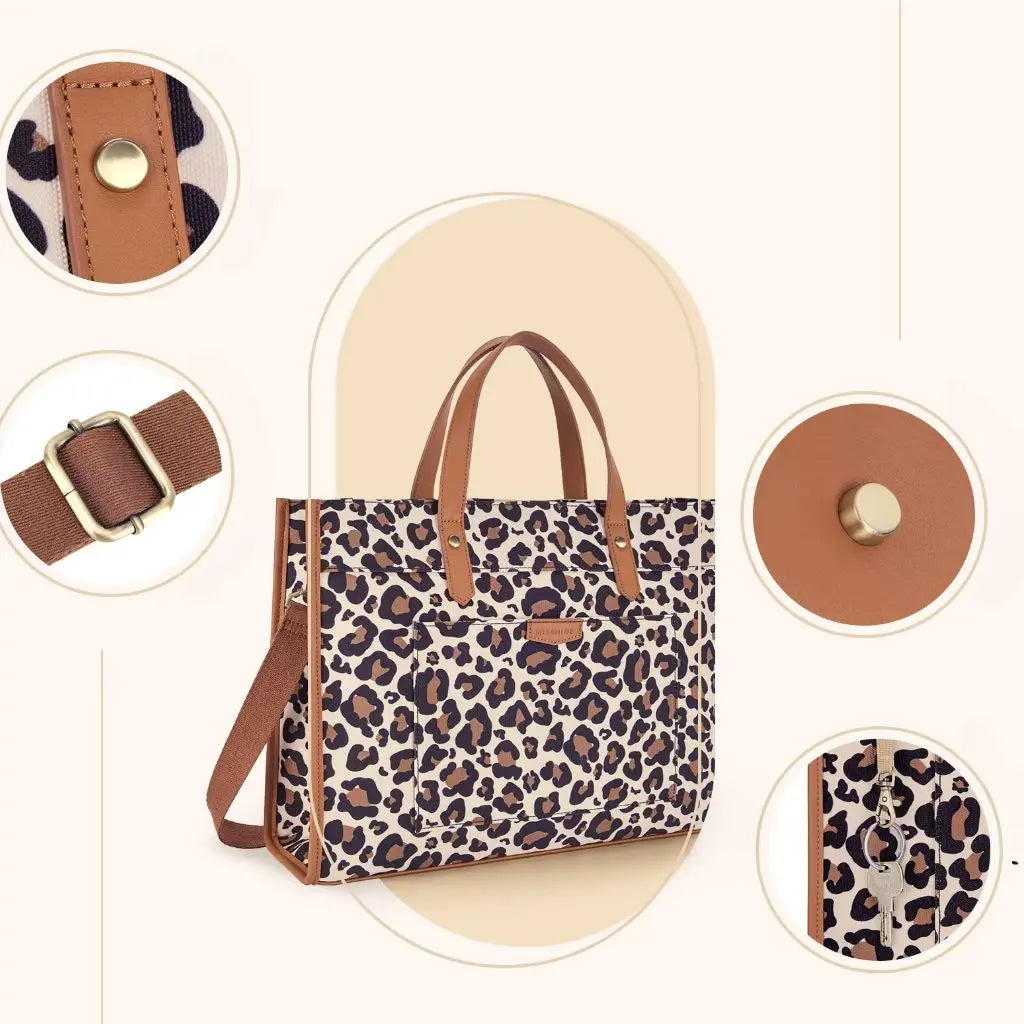 Laptoptasche 15,6 Zoll mit Leopardenmuster – Stilvolle Leopard Print Notebook Tasche für Arbeit & Studium