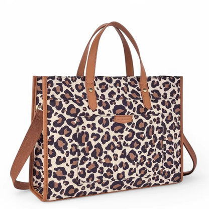 Laptoptasche 15,6 Zoll mit Leopardenmuster – Stilvolle Leopard Print Notebook Tasche für Arbeit & Studium