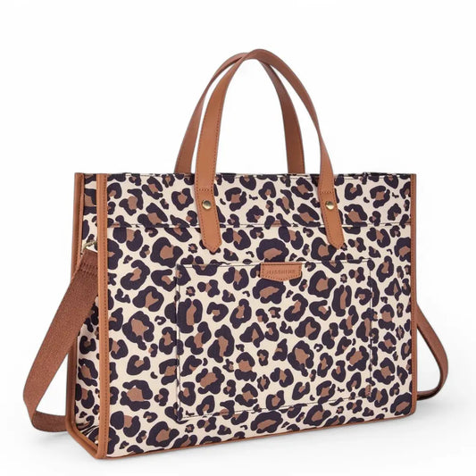 Laptoptasche 15,6 Zoll mit Leopardenmuster – Stilvolle Leopard Print Notebook Tasche für Arbeit & Studium