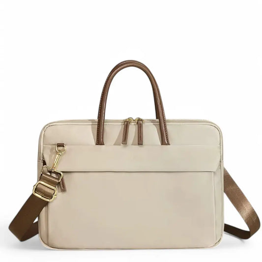 Beige Laptoptasche für Damen – Elegant, wasserabweisend & 16" kompatibel