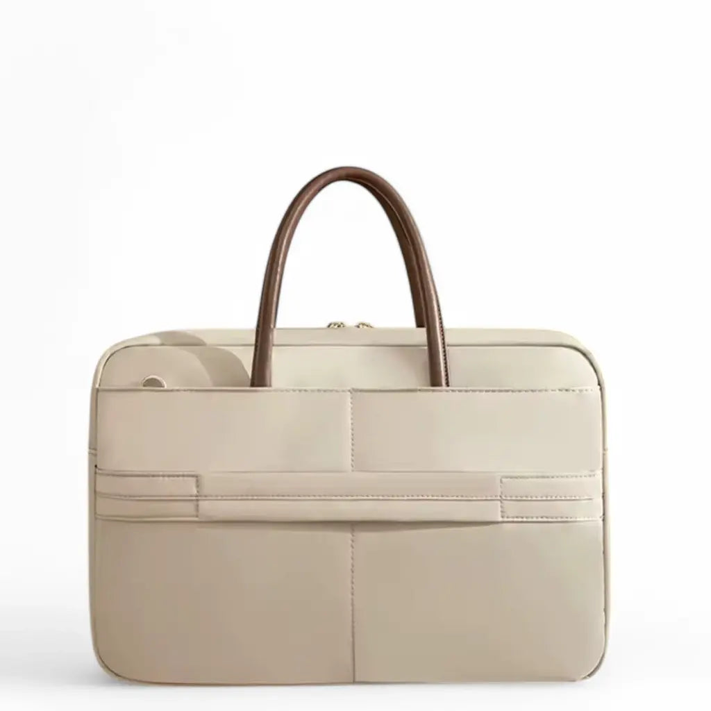 Beige Laptoptasche für Damen – Elegant, wasserabweisend & 16" kompatibel