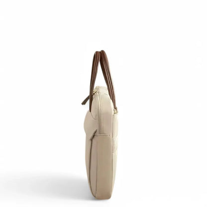 Beige Laptoptasche für Damen – Elegant, wasserabweisend & 16" kompatibel