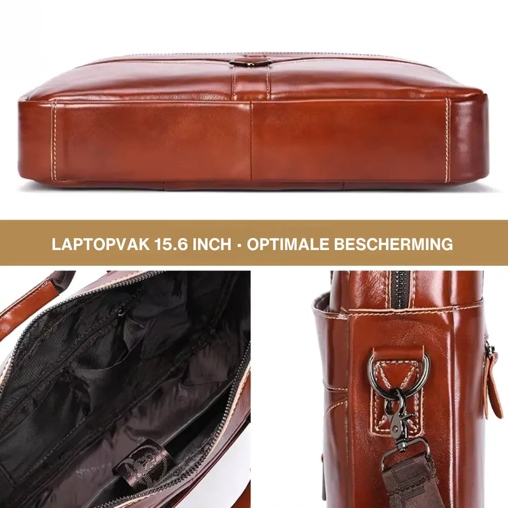 Braune Leder Aktentasche – Klassisch & Geräumig für Business & Studium