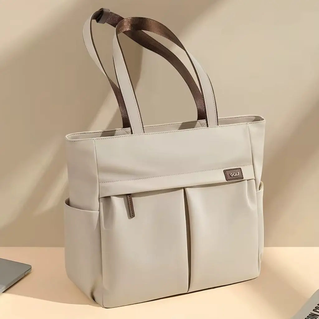 Laptoptasche Damen 15,6 Zoll – Beige, leicht & wasserabweisend | Business-Notebook-Tasche