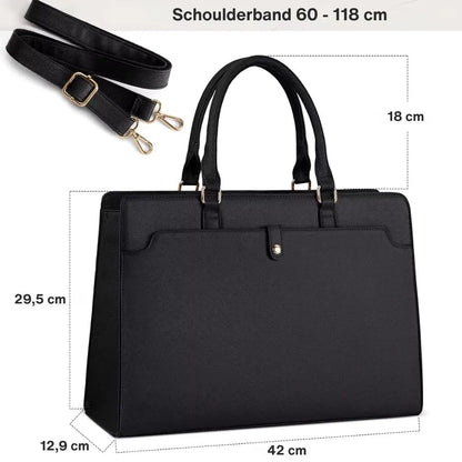 Elegante Laptoptasche Damen 15,6 Zoll Schwarz – Wasserabweisend, Business & Alltagstauglich