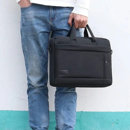 Wasserdichte Laptoptasche für Herren – 17 Zoll, Schwarz, Business Aktentasche mit Schultergurt