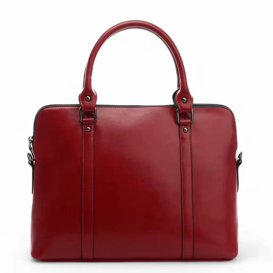 Rote 14-Zoll-Laptoptasche aus Leder für Damen – Stilvoll & Praktisch