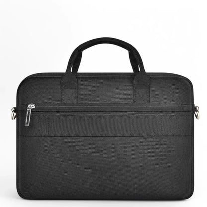 Elegante schwarze Laptoptasche aus hochwertigem Leder für Damen – passend für 13-14 Zoll Laptops, wasserabweisend, mit praktischer Innenaufteilung und abnehmbarem Schultergurt