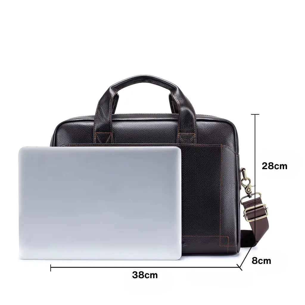 Dunkelbraune Laptoptasche aus echtem Leder – Stilvoll, langlebig & funktional