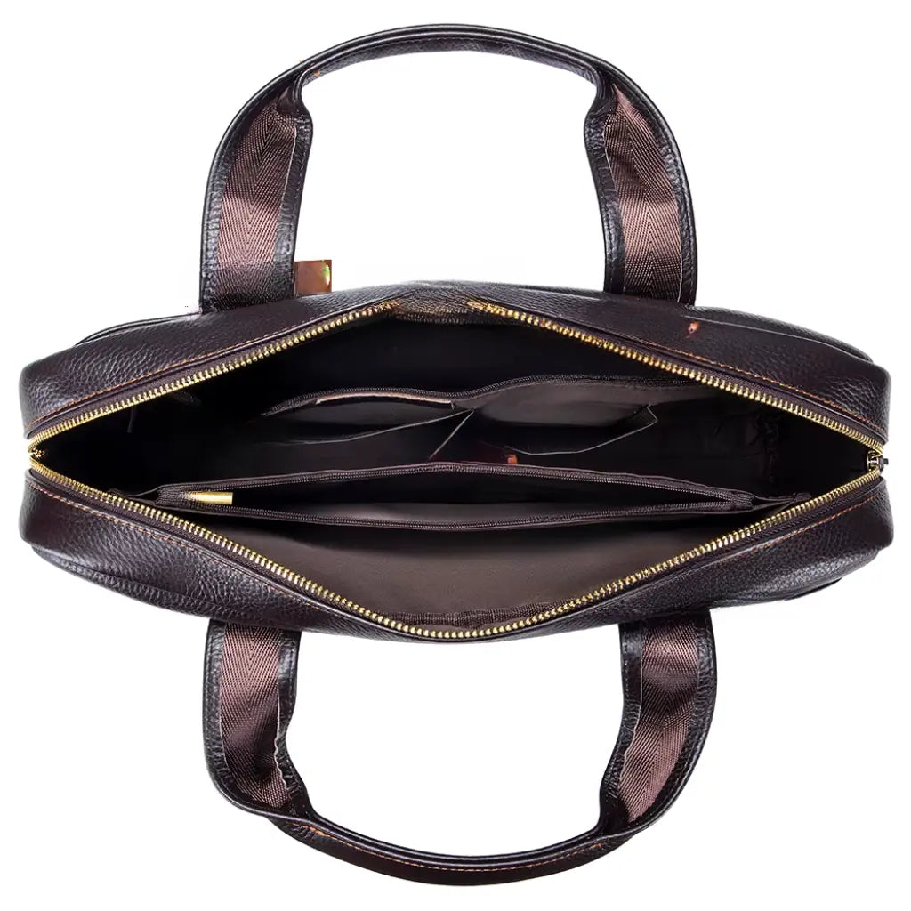 Dunkelbraune Laptoptasche aus echtem Leder – Stilvoll, langlebig & funktional