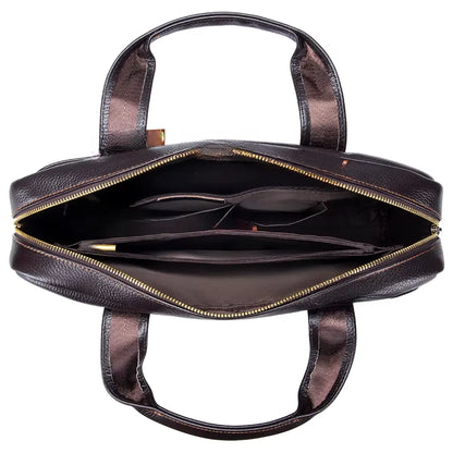 Dunkelbraune Laptoptasche aus echtem Leder – Stilvoll, langlebig & funktional