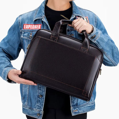 Dunkelbraune Laptoptasche aus echtem Leder – Stilvoll, langlebig & funktional
