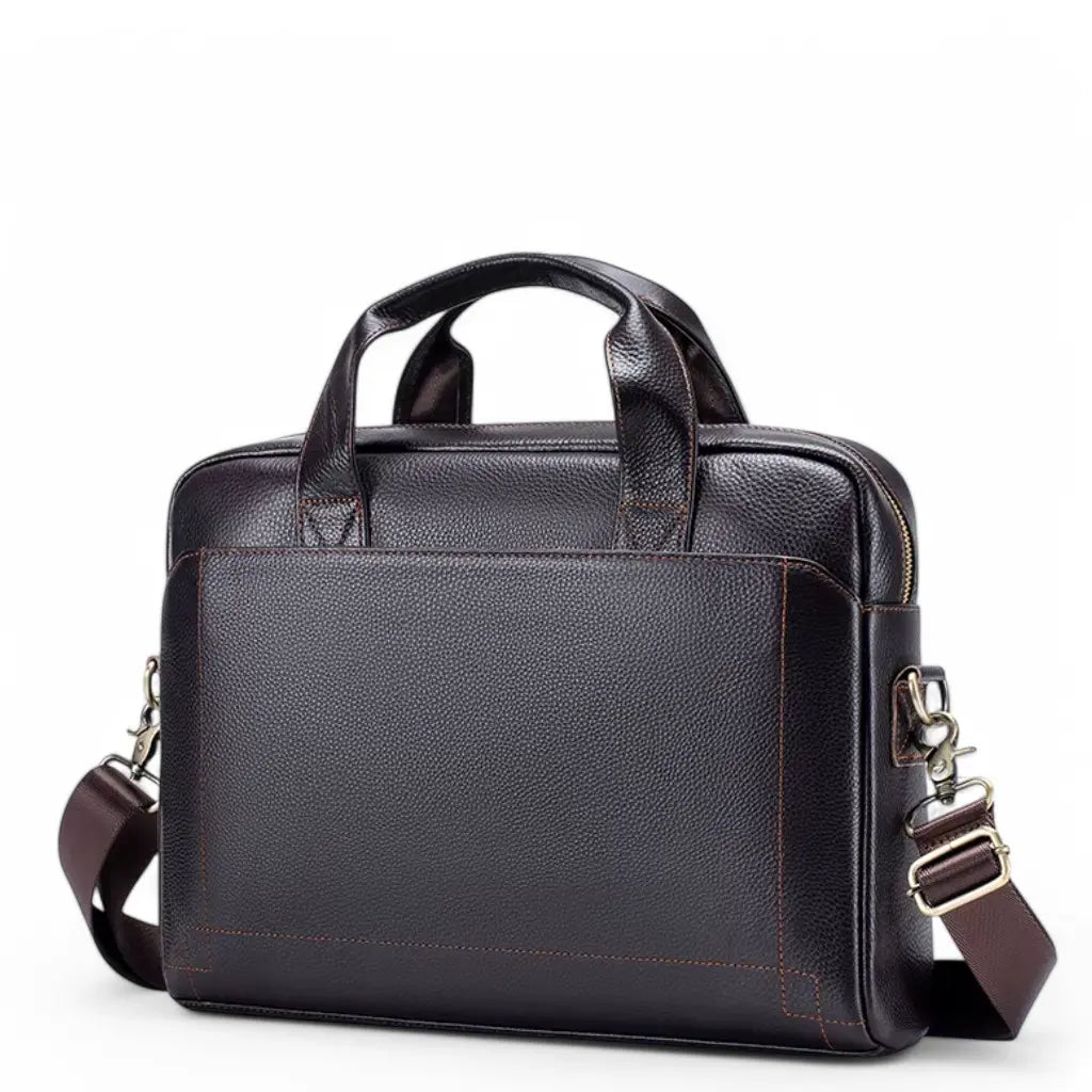Dunkelbraune Laptoptasche aus echtem Leder – Stilvoll, langlebig & funktional