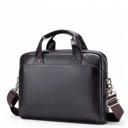 Dunkelbraune Laptoptasche aus echtem Leder – Stilvoll, langlebig & funktional