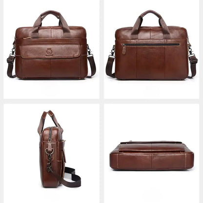 Leder-Laptoptasche für Herren 15 Zoll – Handgefertigte Premium-Aktentasche aus echtem Leder