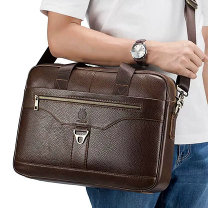 Laptoptasche Leder Herren 16 Zoll – Klassische braune Business-Notebook Tasche mit echtem Leder & optimaler Schutz