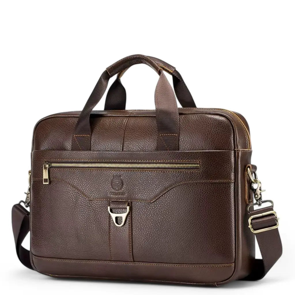 Laptoptasche Leder Herren 16 Zoll – Klassische braune Business-Notebook Tasche mit echtem Leder & optimaler Schutz
