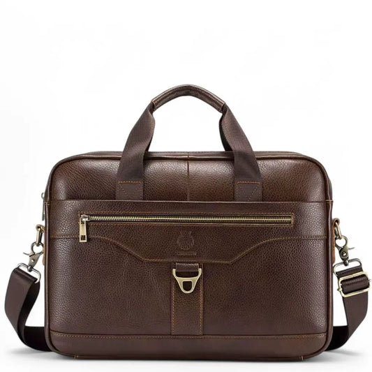 Laptoptasche Leder Herren 16 Zoll – Klassische braune Business-Notebook Tasche mit echtem Leder & optimaler Schutz