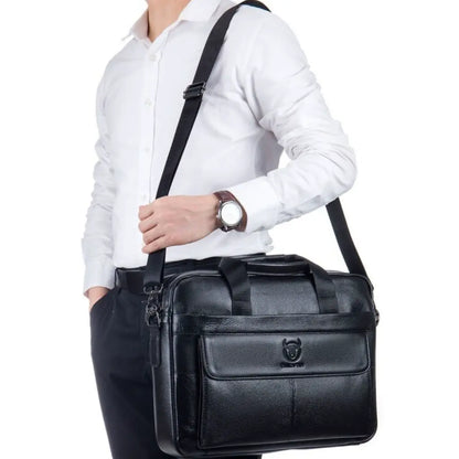 Leder Laptoptasche Herren 16 Zoll Schwarz – Hochwertiges Echtleder